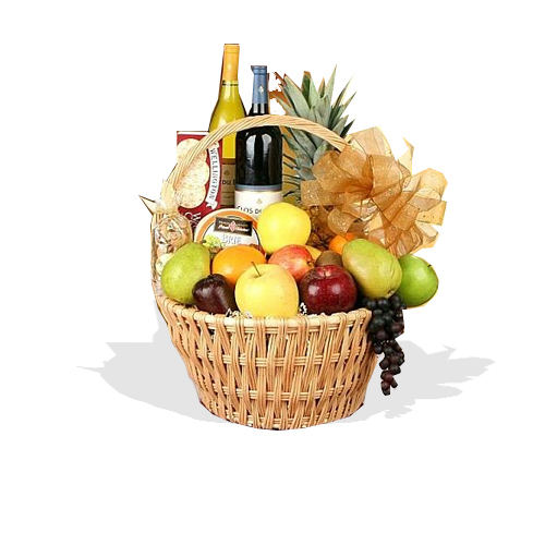 Celebrations Fruit & Wine Basket