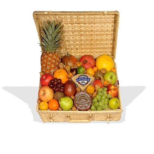 Luxury Fruit Hamper with Cheese & Oatcakes